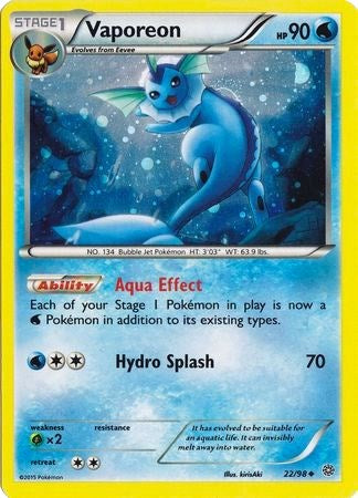 Vaporeon (22/98) (Cosmos Holo) [XY: Ancient Origins] | Fandemonia Ltd