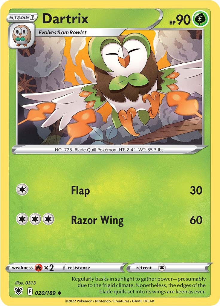 Dartrix (020/189) [Sword & Shield: Astral Radiance] | Fandemonia Ltd