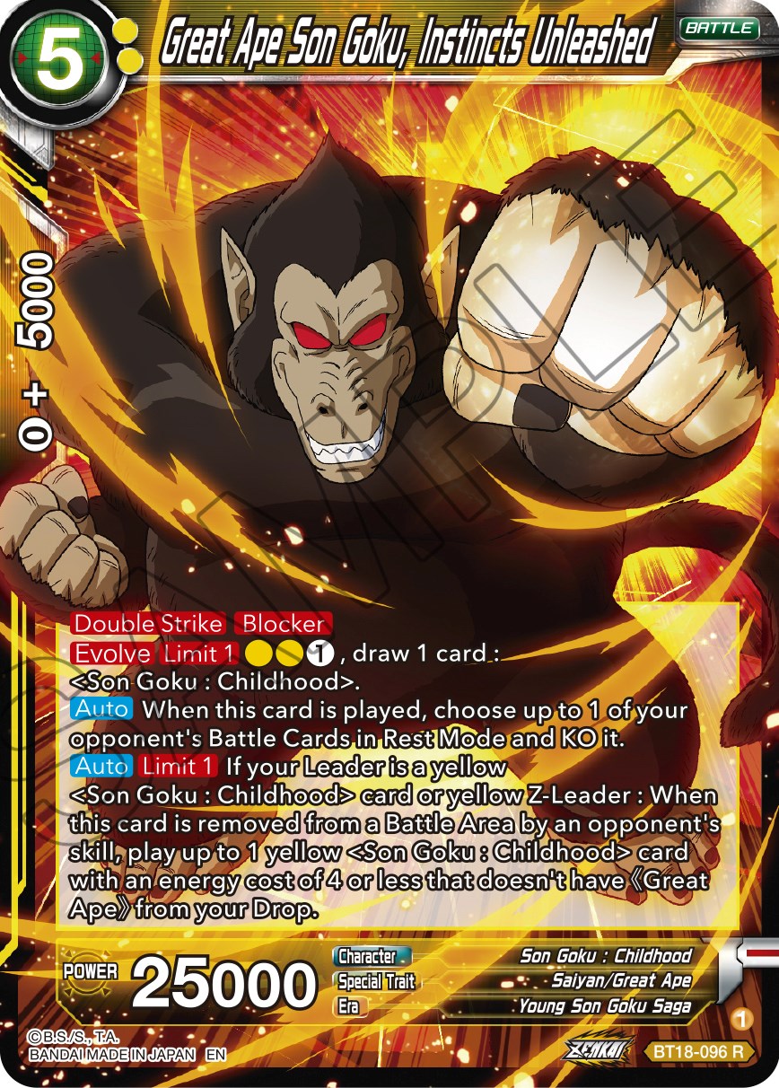 Great Ape Son Goku, Instincts Unleashed (BT18-096) [Dawn of the Z-Legends] | Fandemonia Ltd