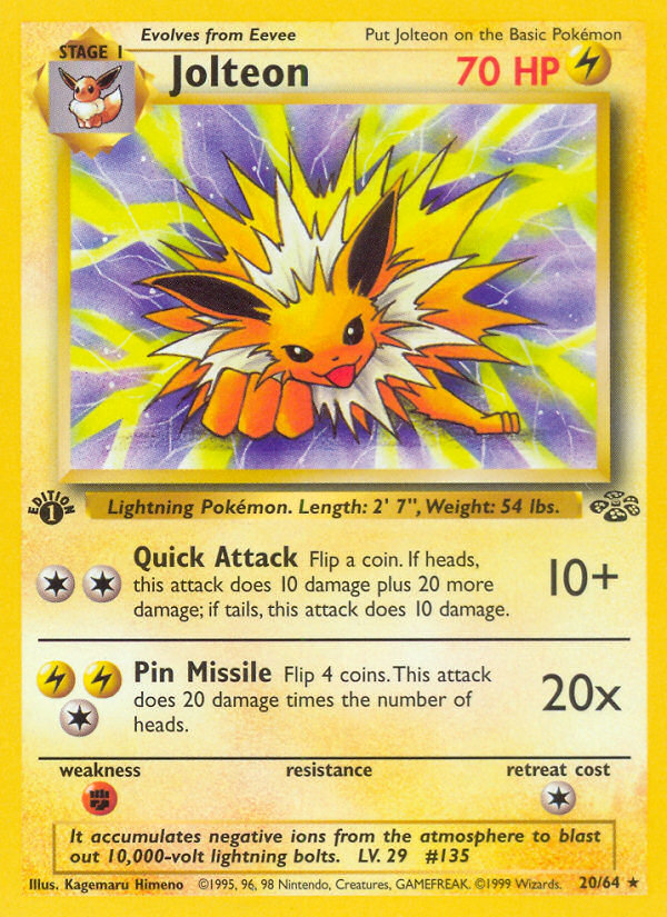 Jolteon (20/64) [Jungle 1st Edition] | Fandemonia Ltd