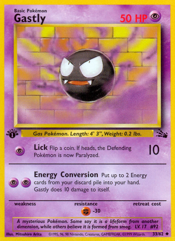 Gastly (33/62) [Fossil 1st Edition] | Fandemonia Ltd