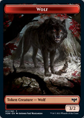 Wolf (011) // Treasure Double-sided Token [Innistrad: Crimson Vow Tokens] | Fandemonia Ltd