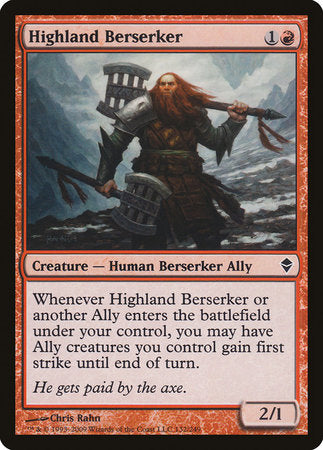 Highland Berserker [Zendikar] | Fandemonia Ltd