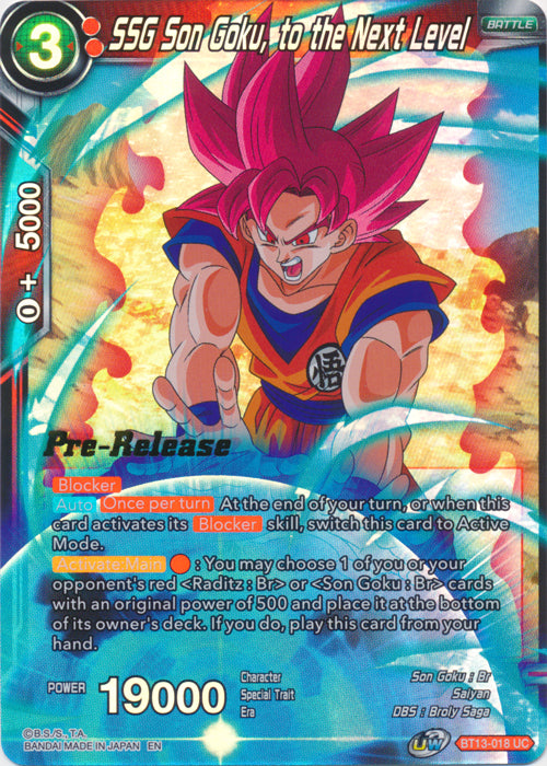 SSG Son Goku, to the Next Level (BT13-018) [Supreme Rivalry Prerelease Promos] | Fandemonia Ltd