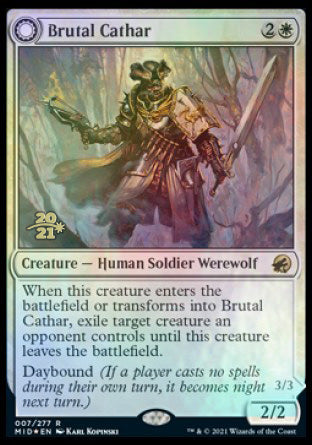 Brutal Cathar // Moonrage Brute [Innistrad: Midnight Hunt Prerelease Promos] | Fandemonia Ltd