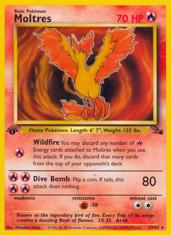 Moltres (27/62) [Fossil 1st Edition] | Fandemonia Ltd