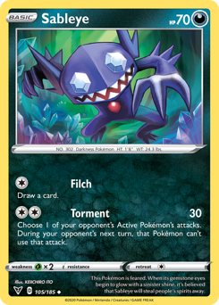 Sableye (105/185) [Sword & Shield: Vivid Voltage] | Fandemonia Ltd