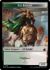 Elf Knight // Soldier Double-Sided Token [Ravnica Remastered Tokens] | Fandemonia Ltd