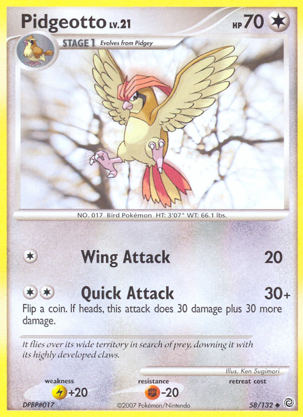 Pidgeotto (58/132) [Diamond & Pearl: Secret Wonders] | Fandemonia Ltd