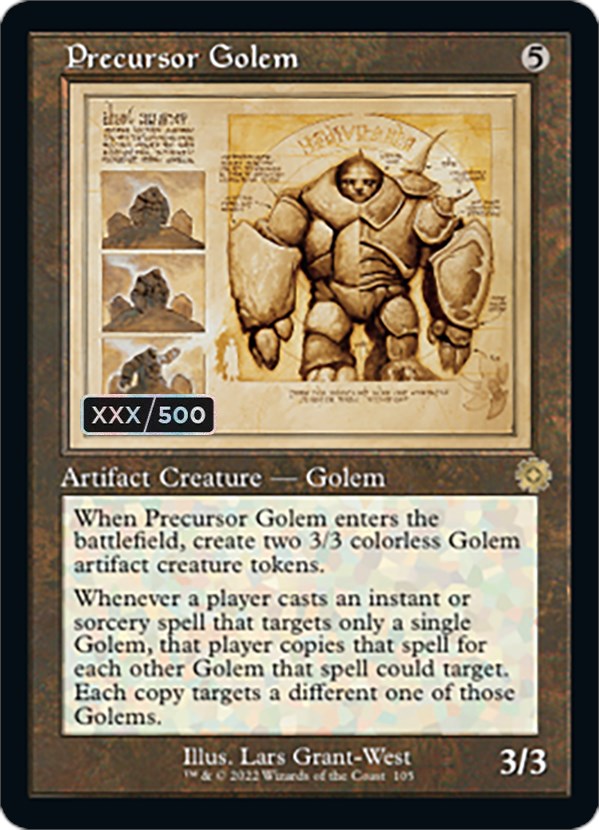 Precursor Golem (Retro Schematic) (Serial Numbered) [The Brothers' War Retro Artifacts] | Fandemonia Ltd