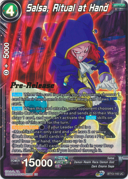 Salsa, Ritual at Hand (BT13-145) [Supreme Rivalry Prerelease Promos] | Fandemonia Ltd