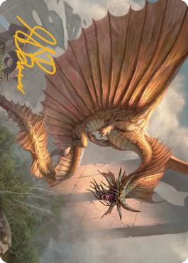 Ancient Gold Dragon Art Card (28) (Gold-Stamped Signature) [Commander Legends: Battle for Baldur's Gate Art Series] | Fandemonia Ltd