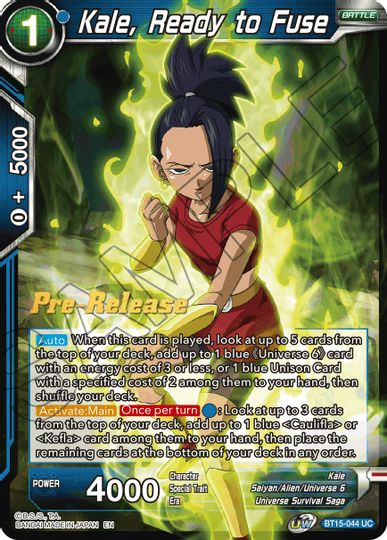 Kale, Ready to Fuse (BT15-044) [Saiyan Showdown Prerelease Promos] | Fandemonia Ltd