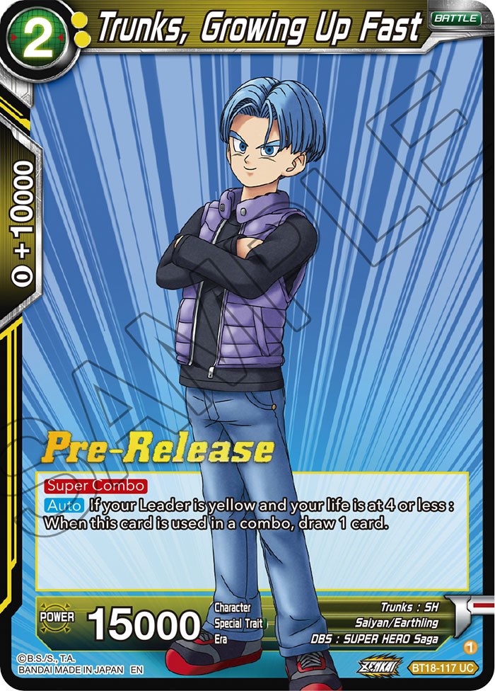 Trunks, Growing Up Fast (BT18-117) [Dawn of the Z-Legends Prerelease Promos] | Fandemonia Ltd