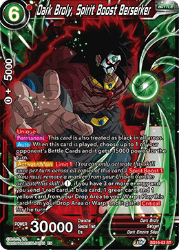 Dark Broly, Spirit Boost Berserker (Starter Deck - Darkness Reborn) (SD16-03) [Cross Spirits] | Fandemonia Ltd