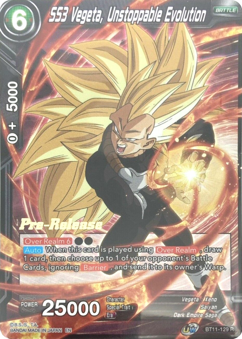 SS3 Vegeta, Unstoppable Evolution (BT11-129) [Vermilion Bloodline Prerelease Promos] | Fandemonia Ltd