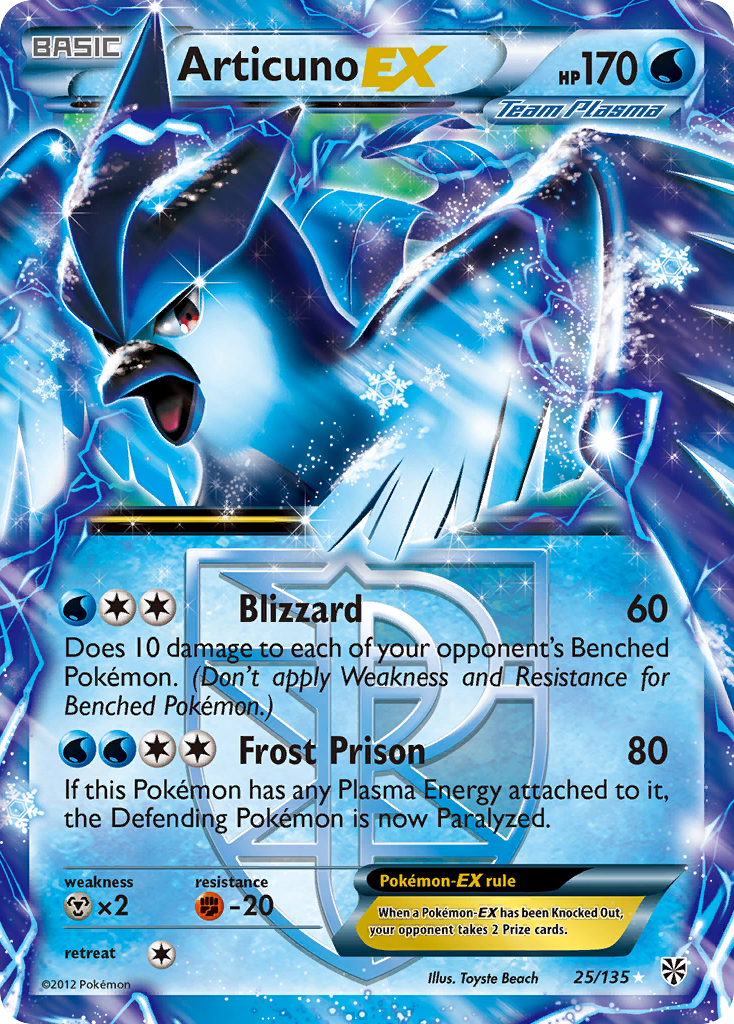 Articuno EX (25/135) [Black & White: Plasma Storm] | Fandemonia Ltd