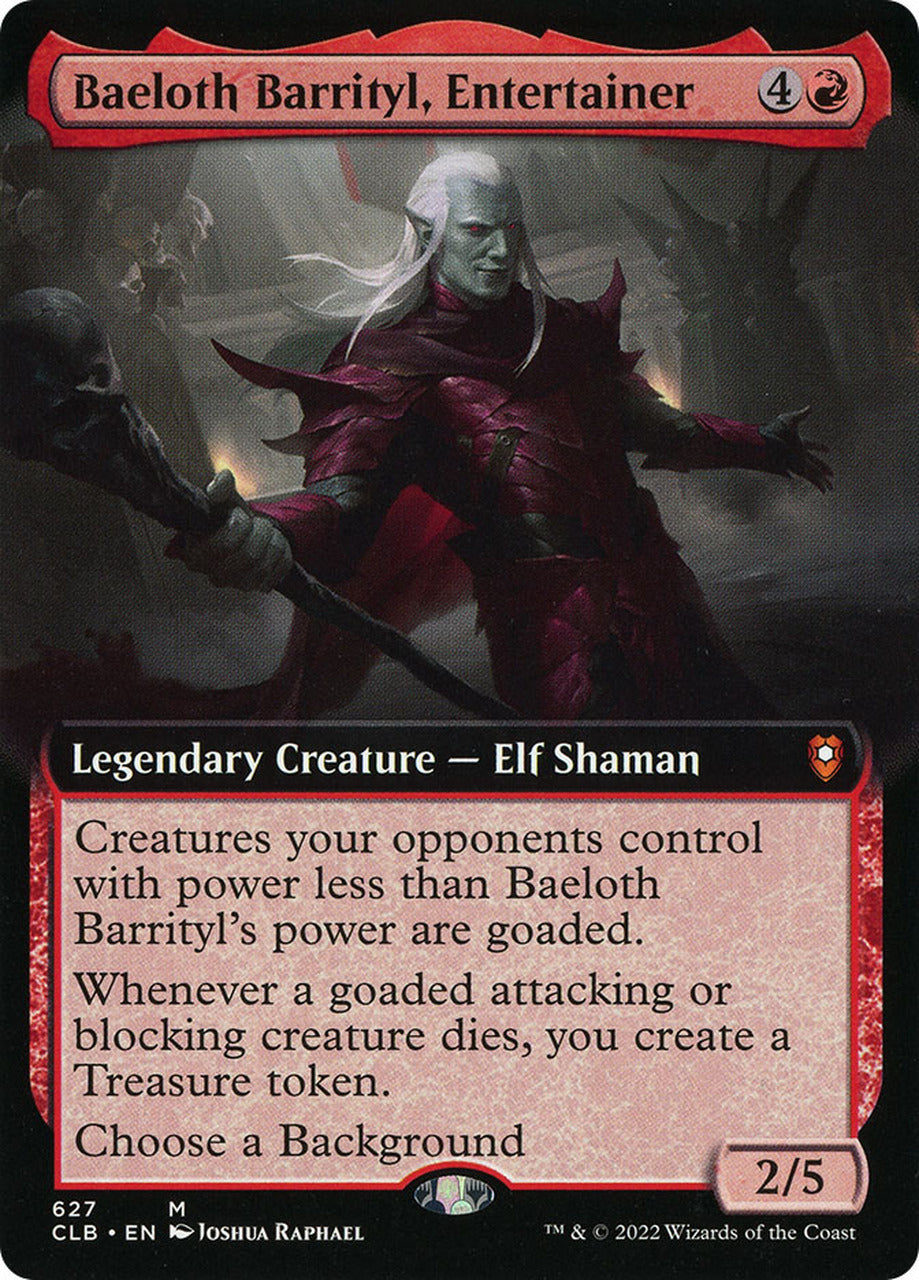 Baeloth Barrityl, Entertainer (Extended Art) [Commander Legends: Battle for Baldur's Gate] | Fandemonia Ltd