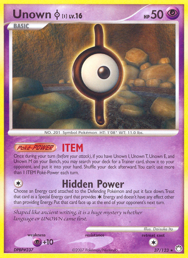 Unown I (37/123) [Diamond & Pearl: Mysterious Treasures] | Fandemonia Ltd