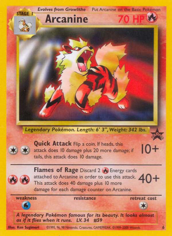 Arcanine (6) [Wizards of the Coast: Black Star Promos] | Fandemonia Ltd