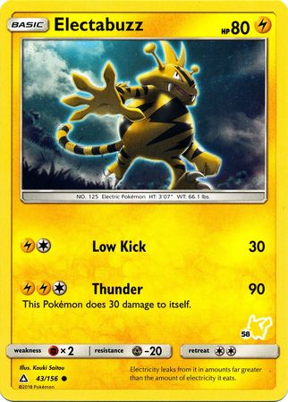 Electabuzz (43/156) (Pikachu Stamp #58) [Battle Academy 2020] | Fandemonia Ltd