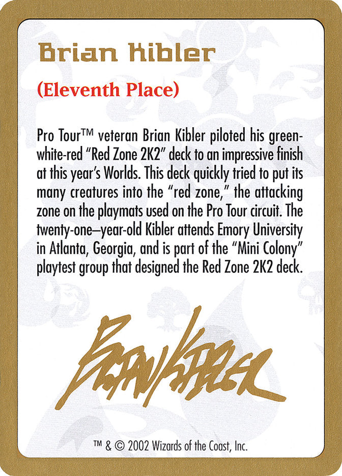 Brian Kibler Bio [World Championship Decks 2002] | Fandemonia Ltd