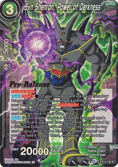 Syn Shenron, Power of Darkness (BT14-132) [Cross Spirits Prerelease Promos] | Fandemonia Ltd