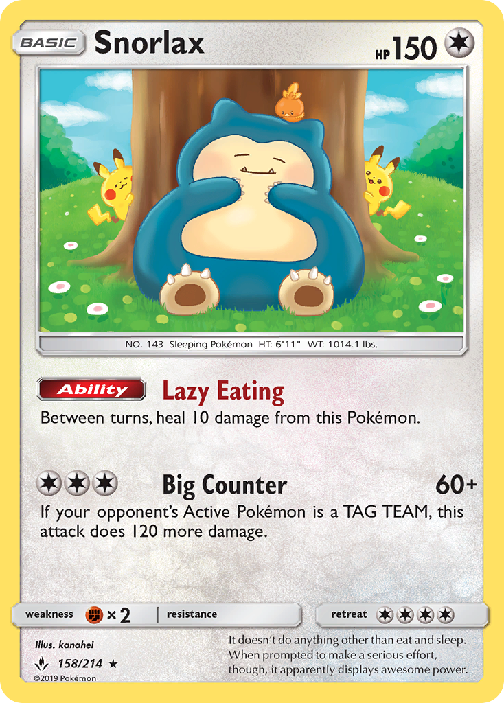 Snorlax (158/214) [Sun & Moon: Unbroken Bonds] | Fandemonia Ltd