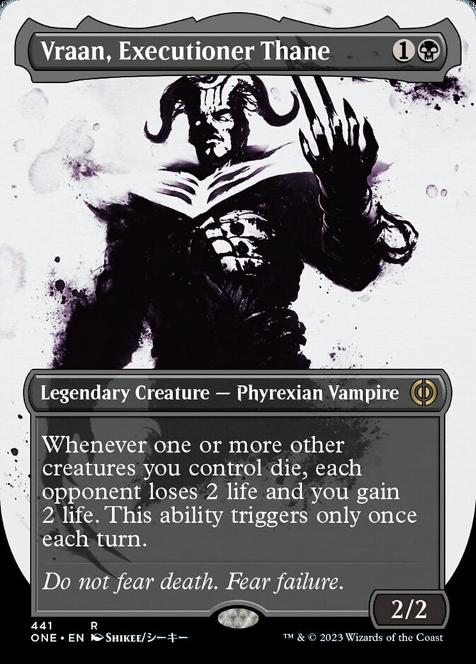 Vraan, Executioner Thane (Borderless Ichor Step-and-Compleat Foil) [Phyrexia: All Will Be One] | Fandemonia Ltd