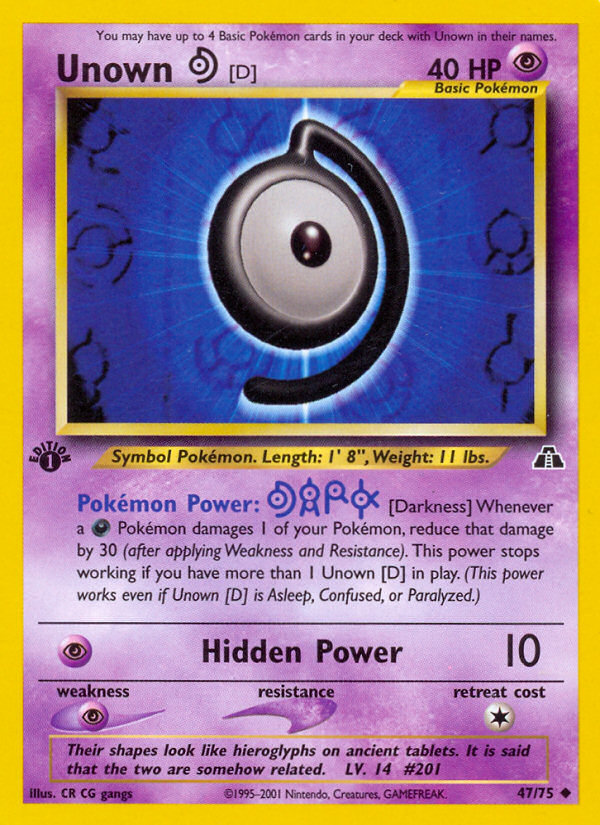 Unown [D] (47/75) [Neo Discovery 1st Edition] | Fandemonia Ltd