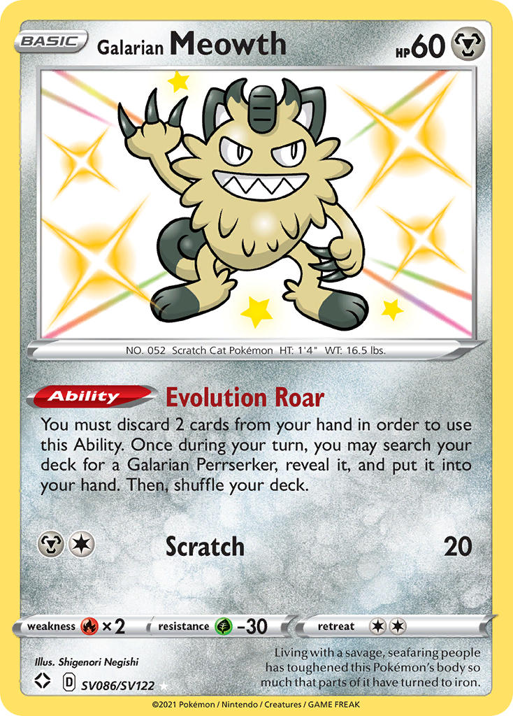 Galarian Meowth (SV086/SV122) [Sword & Shield: Shining Fates] | Fandemonia Ltd