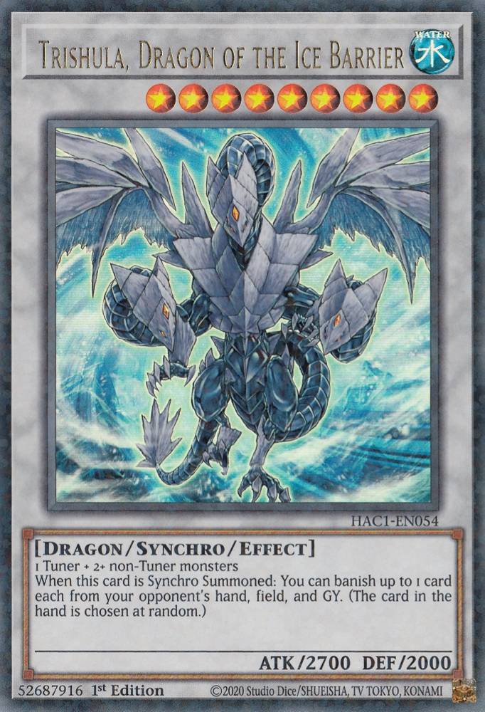 Trishula, Dragon of the Ice Barrier (Duel Terminal) [HAC1-EN054] Parallel Rare | Fandemonia Ltd