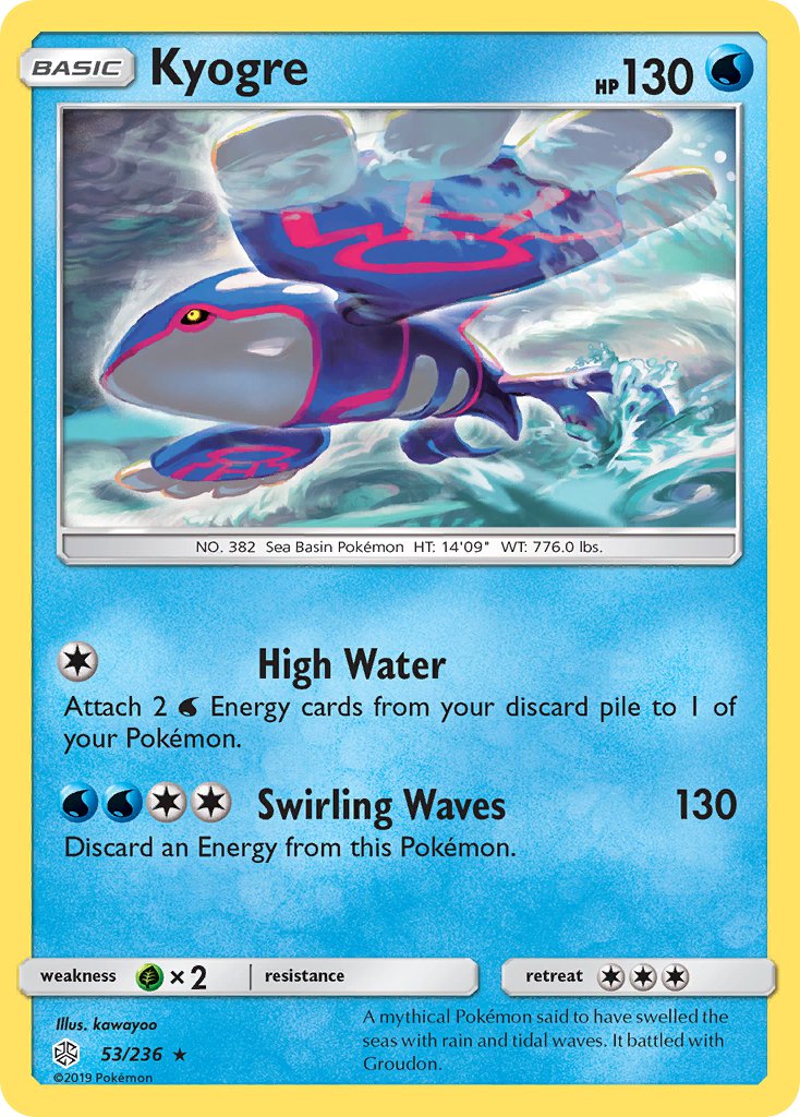 Kyogre (53/236) (Cracked Ice Holo) (Theme Deck Exclusive) [Sun & Moon: Cosmic Eclipse] | Fandemonia Ltd