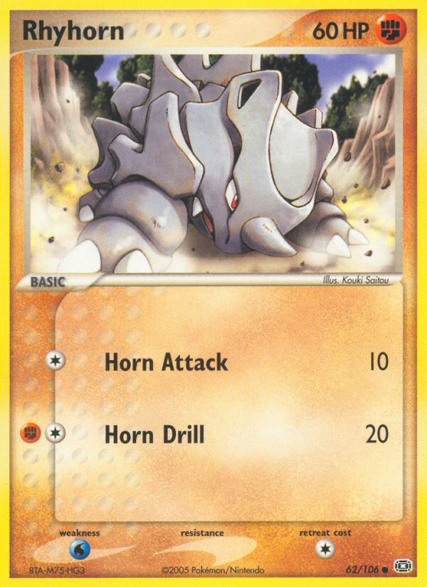 Rhyhorn (62/106) [EX: Emerald] | Fandemonia Ltd