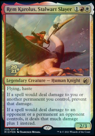 Rem Karolus, Stalwart Slayer [Innistrad: Midnight Hunt Prerelease Promos] | Fandemonia Ltd