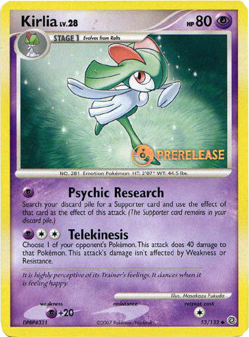 Kirlia (53/132) (Prerelease Promo) [Diamond & Pearl: Black Star Promos] | Fandemonia Ltd