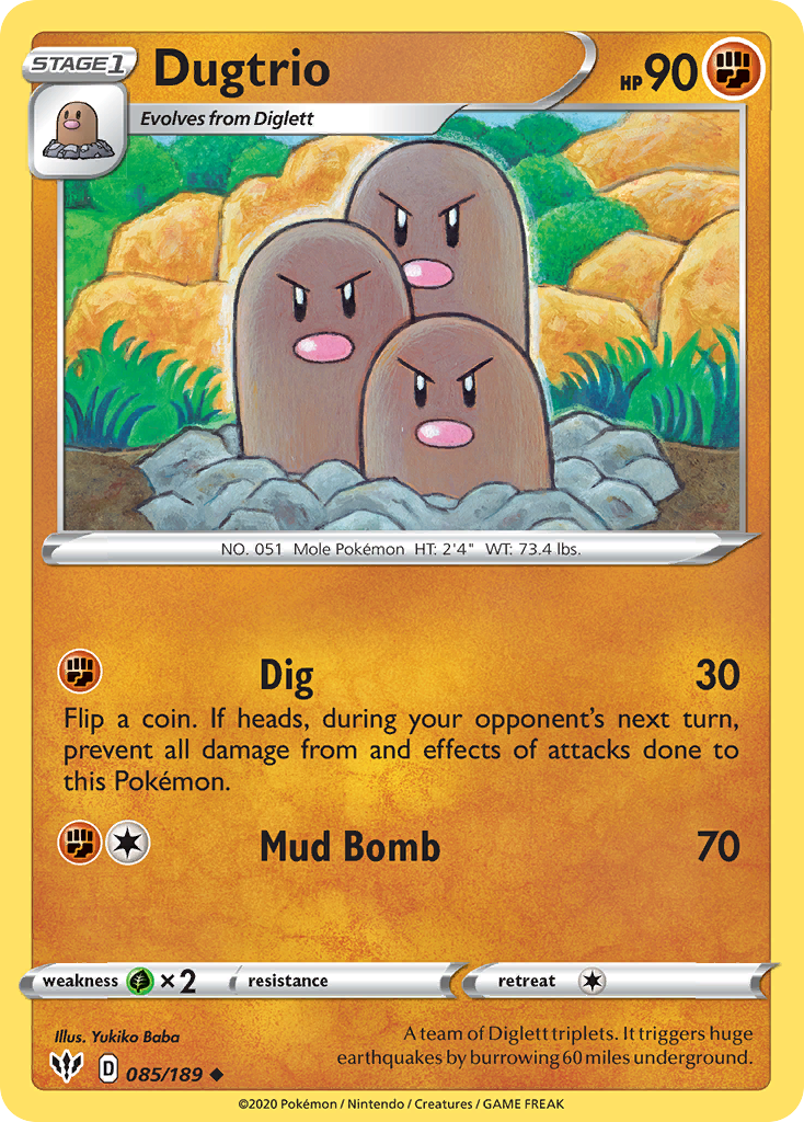 Dugtrio (085/189) [Sword & Shield: Darkness Ablaze] | Fandemonia Ltd