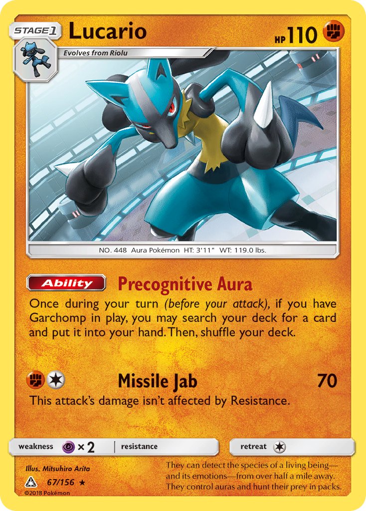 Lucario (67/156) (Theme Deck Exclusive) [Sun & Moon: Ultra Prism] | Fandemonia Ltd