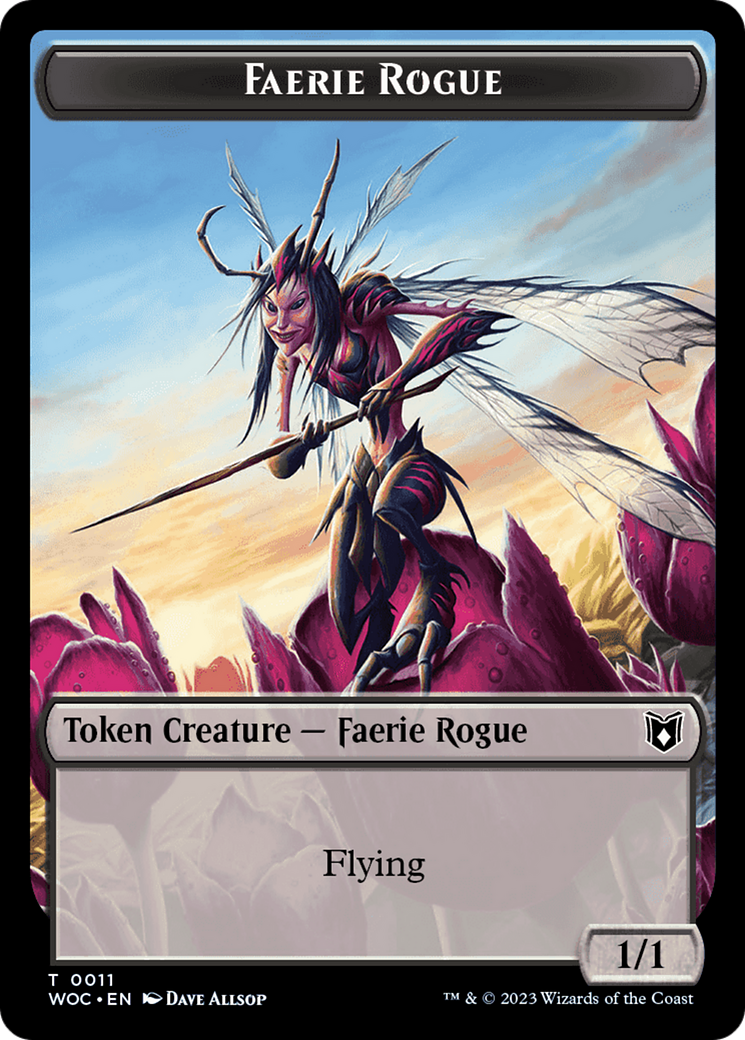 Faerie Rogue // Pirate (0011) Double-Sided Token [Wilds of Eldraine Commander Tokens] | Fandemonia Ltd