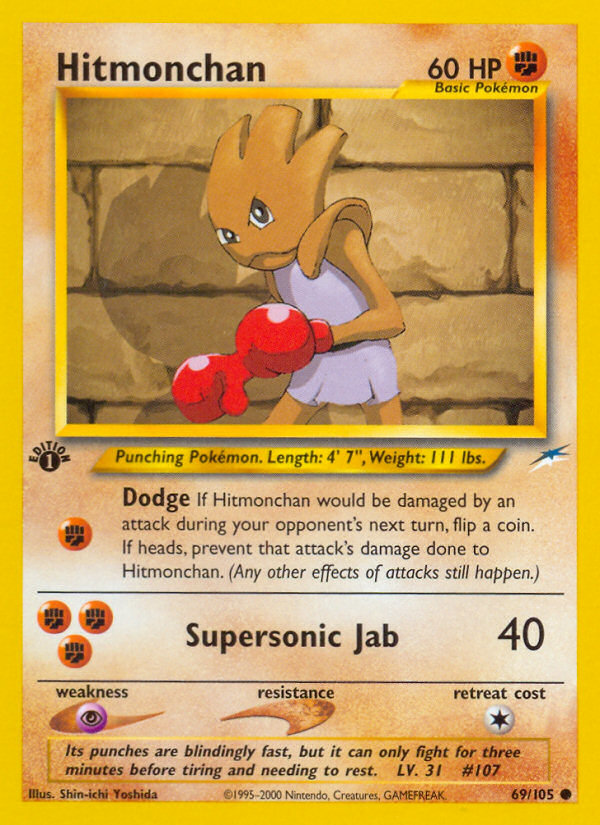 Hitmonchan (69/105) [Neo Destiny 1st Edition] | Fandemonia Ltd