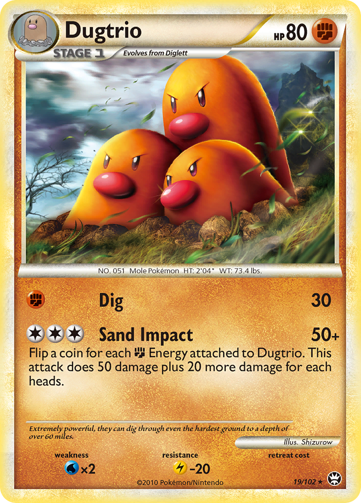 Dugtrio (19/102) [HeartGold & SoulSilver: Triumphant] | Fandemonia Ltd