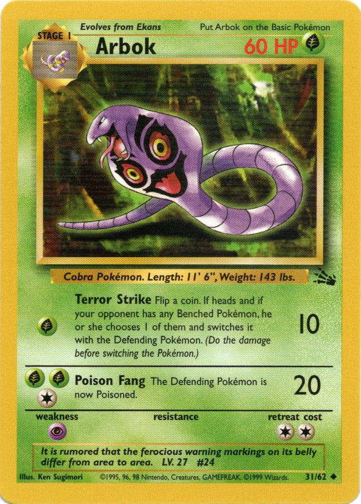 Arbok (31/62) [Fossil Unlimited] | Fandemonia Ltd