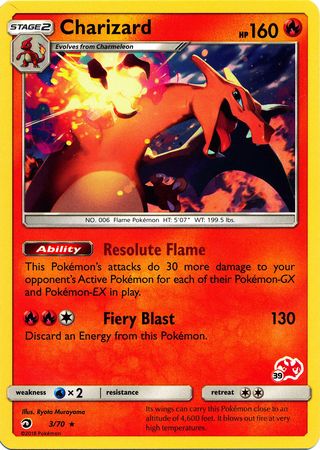 Charizard (3/70) (Charizard Stamp #39) [Battle Academy 2020] | Fandemonia Ltd