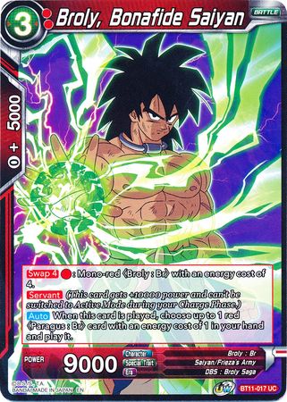 Broly, Bonafide Saiyan [BT11-017] | Fandemonia Ltd