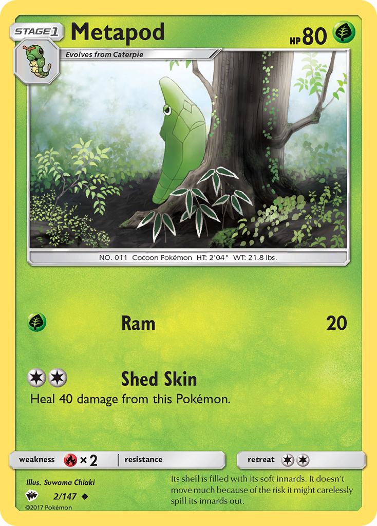 Metapod (2/147) [Sun & Moon: Burning Shadows] | Fandemonia Ltd