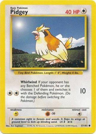 Pidgey (57/102) [Base Set Unlimited] | Fandemonia Ltd