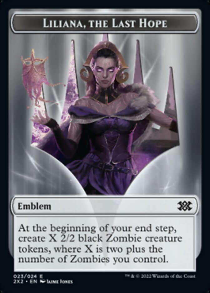 Liliana, the Last Hope Emblem // Spirit Double-sided Token [Double Masters 2022 Tokens] | Fandemonia Ltd