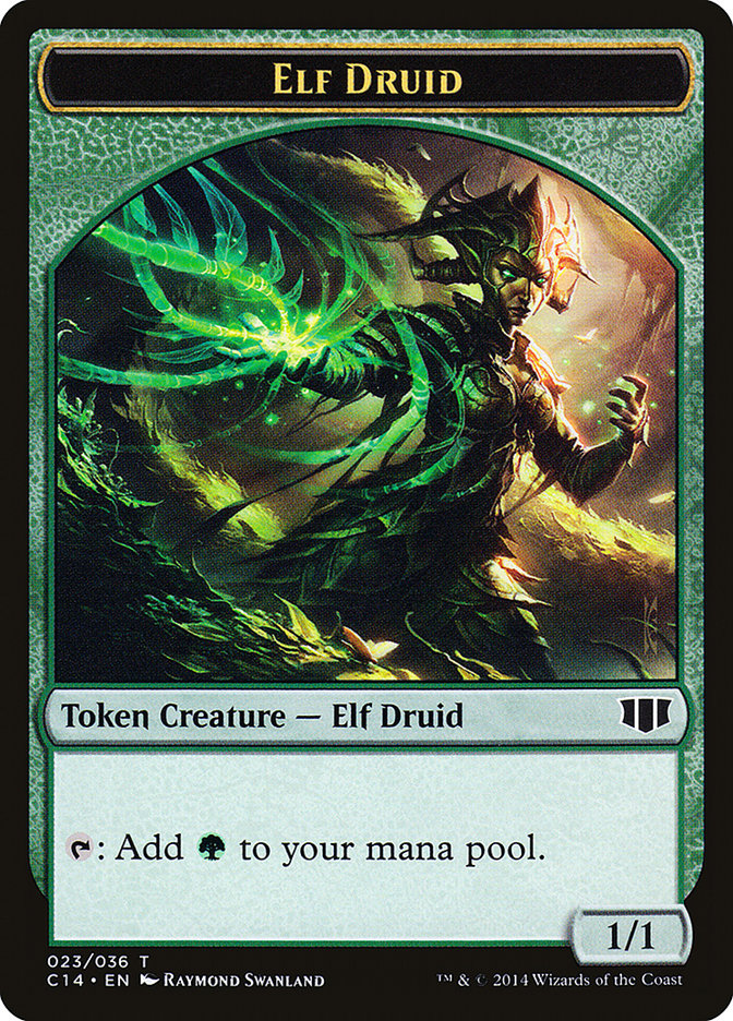 Elf Druid // Beast (020/036) Double-sided Token [Commander 2014 Tokens] | Fandemonia Ltd