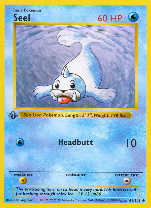 Seel (41/102) (Shadowless) [Base Set 1st Edition] | Fandemonia Ltd