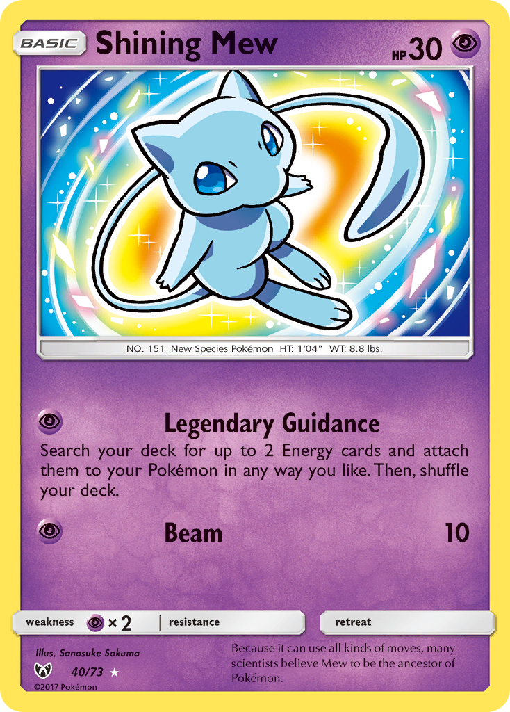 Shining Mew (40/73) [Sun & Moon: Shining Legends] | Fandemonia Ltd